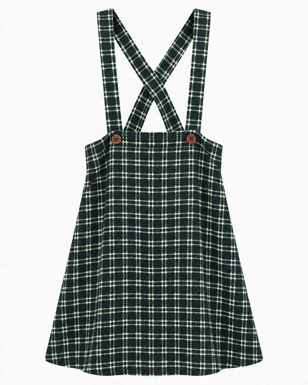 Maeve by Anthropologie Plaid Pinafore Overalls Size 16W Green Black